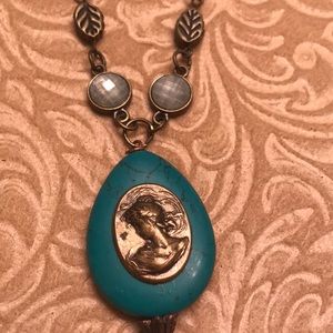 Bohemian Turquoise Leaf Handcrafted Necklace